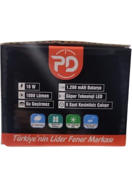 PD-1972 Profesyonel Kafa Lambası | 10W – 1000 Lümen – 1200 Mah – Nokta LED Teknolojisi – Type-C Şarjlı