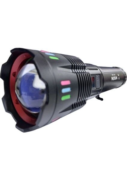 WS-12300 Profesyonel El Feneri | 60W – 6000 Lümen – 22000 Mah – Zoomlu – Metal Kasa – Type-C Şarj – Dijital Göstergeli