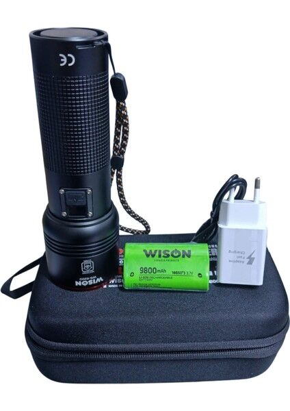 WS-6200 Profesyonel El Feneri | 40W – 4000 Lümen – 6800 Mah – Zoomlu – Type-C Şarj – Dijital Göstergeli – Metal Kasa