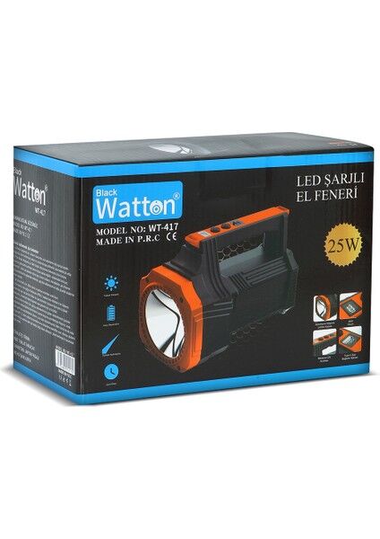 LED Şarjlı El Feneri 25W WT-417