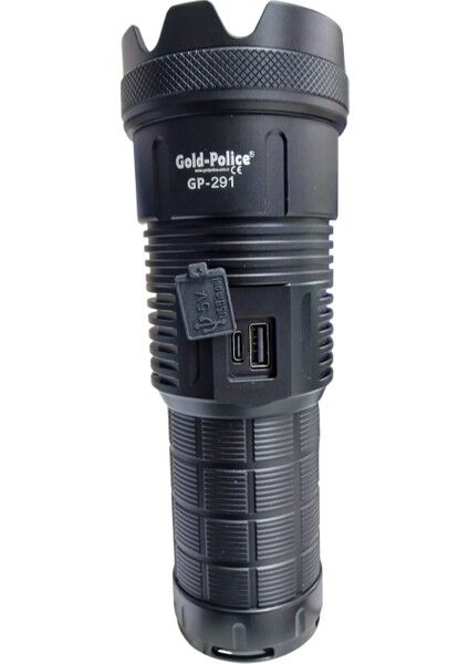 GP-291 Şarjlı El Feneri – 20W Lazer LED – 20000 Lümen – 1000M Menzil – 10000 Mah Batarya – Powerbank Özellikli – Zoom ve 5 Mod