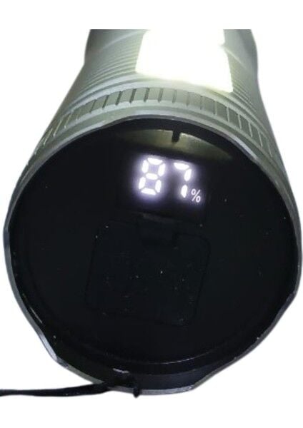 -1470 LED El Feneri | Süper Güçlü Işık – 2 Cob LED – Zoom – Powerbank & Dijital Şarj Göstergesi