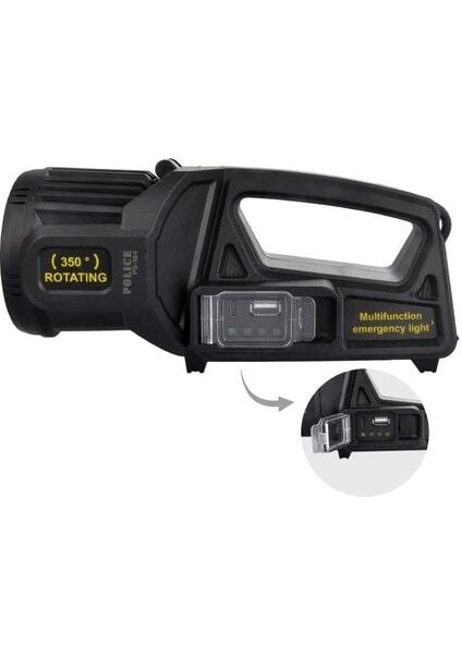 PS-384 Şarjlı Güneş Enerjili Spot Fener (350° Döner Başlık)