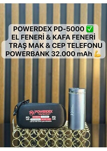 PD-5000 Ledli 32.000 Mah Güçlü Powerbank – Çok Amaçlı Kullanım (Taşıma Çantalı)