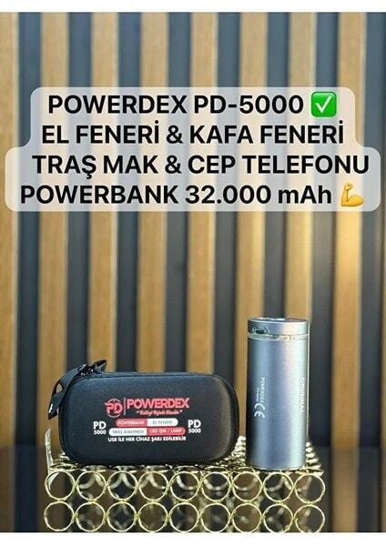 PD-5000 Ledli 32.000 Mah Güçlü Powerbank – Çok Amaçlı Kullanım (Taşıma Çantalı)