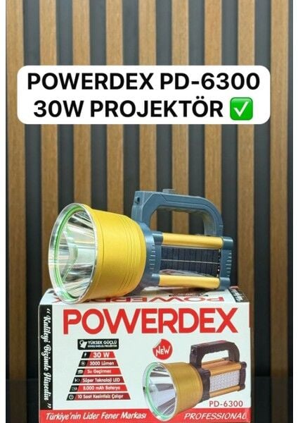 PD-6300 30W 3000 Lümen Yüksek Güçlü Güneş Enerjili Projektör