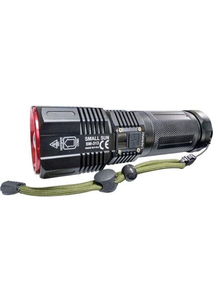 SM-313 Avcı Feneri - 1000 Lümen Güçlü Işık - Su ve Darbeye Dayanıklı - Uzun Ömürlü Şarjlı El Feneri