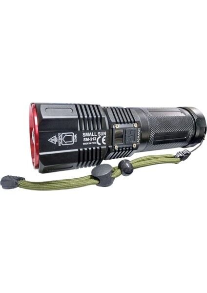 SM-313 Avcı Feneri - 1000 Lümen Güçlü Işık - Su ve Darbeye Dayanıklı - Uzun Ömürlü Şarjlı El Feneri