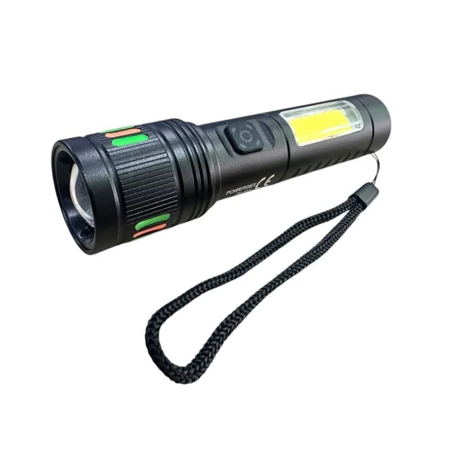 PD-3007 Profesyonel El Feneri | 10W – 1000 Lümen – 4000 Mah – Zoomlu – Metal Kasa – Type-C Şarjlı