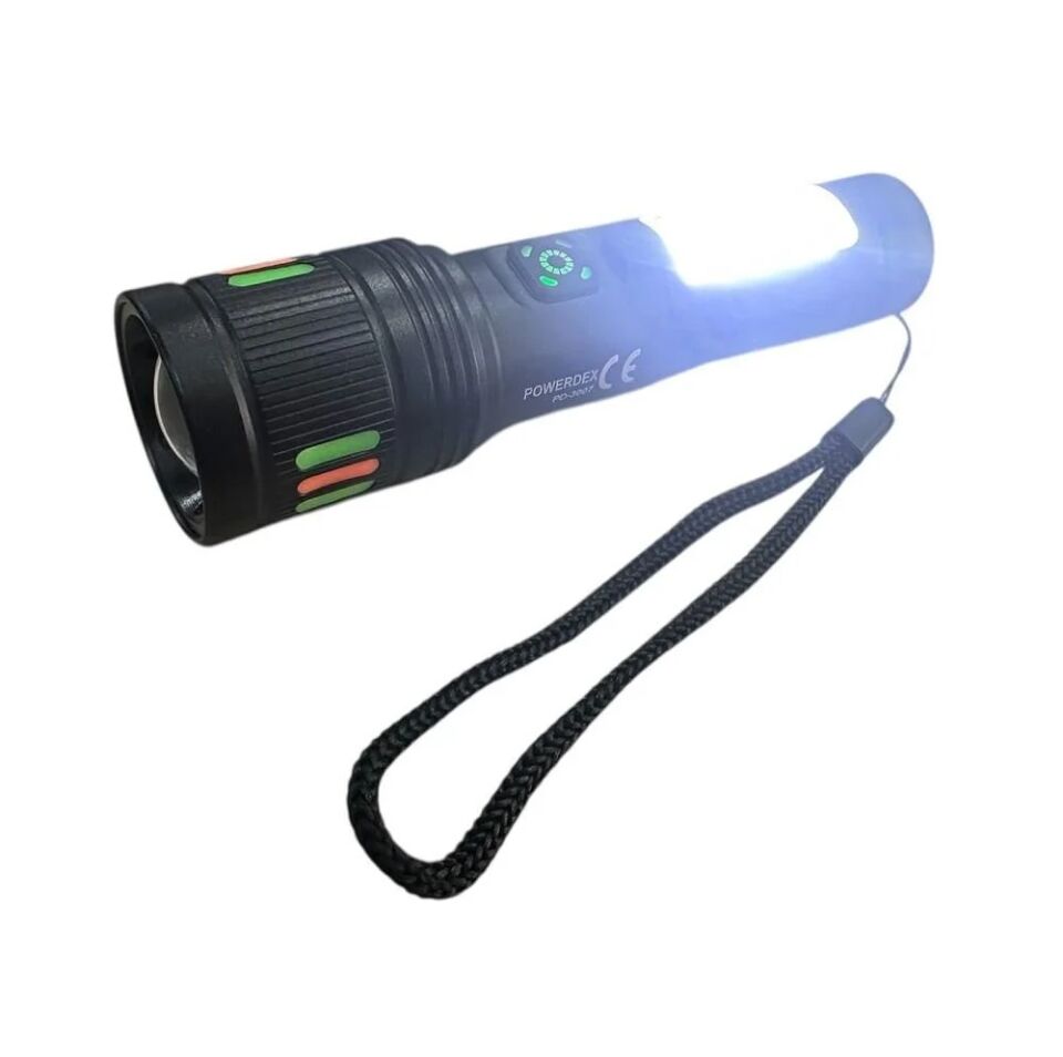 PD-3007 Profesyonel El Feneri | 10W – 1000 Lümen – 4000 Mah – Zoomlu – Metal Kasa – Type-C Şarjlı