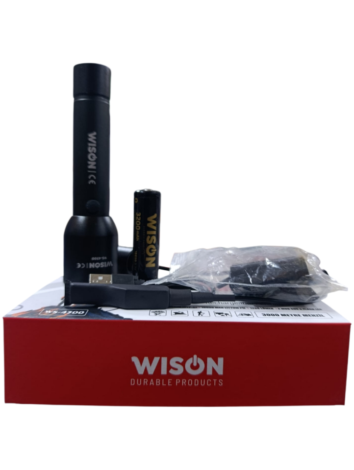 WS-4300 Profesyonel El & Tüfek Feneri | 1200 Lümen – Metal Kasa – Zoomlu – Type-C Şarjlı