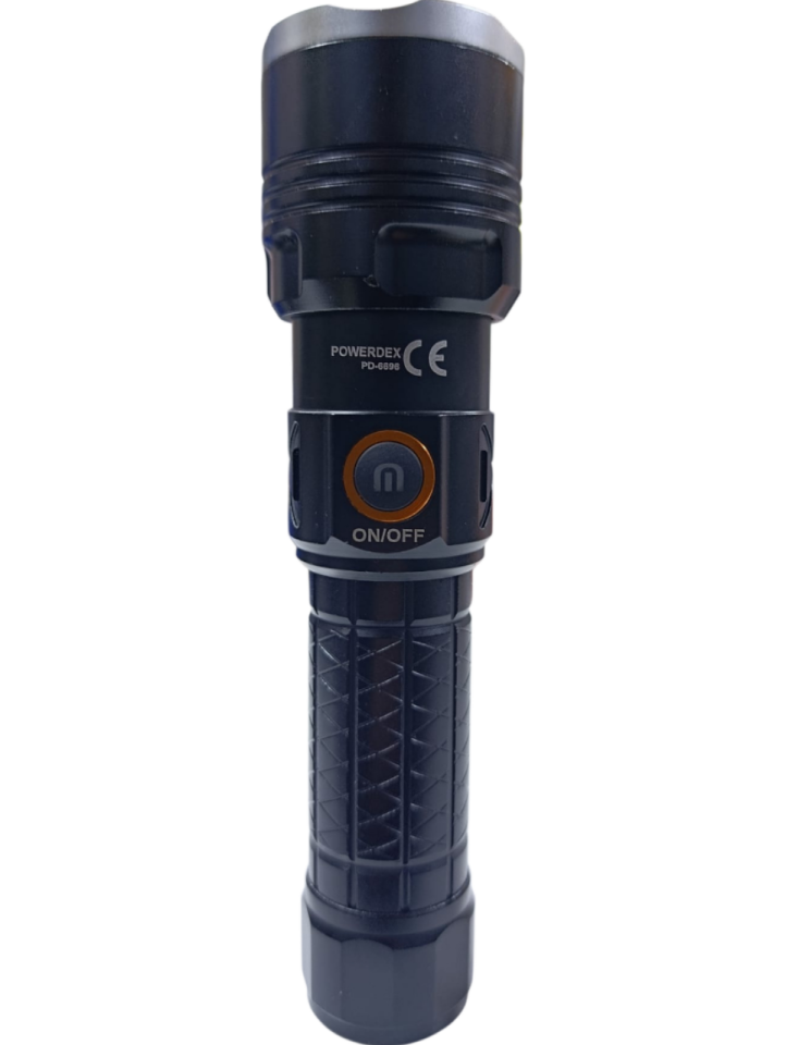 PD-6696 Profesyonel El Feneri | 15W – 1500 Lümen – 4800 Mah – Zoomlu – Metal Kasa – Type-C Şarjlı