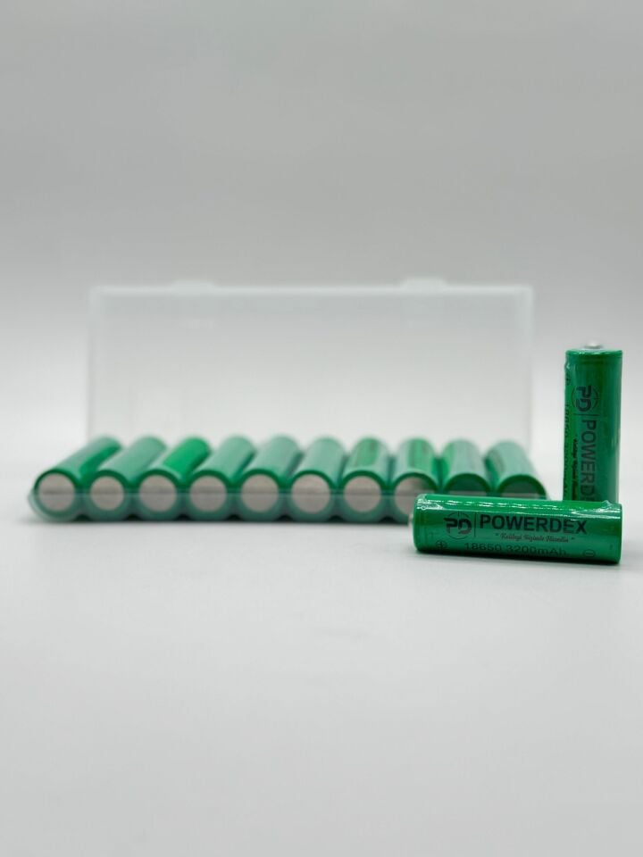 Powerdex 18650 Yeşil Kafalı Pil | 3200 Mah Yüksek Güç – Li-Ion – El Feneri Uyumlu