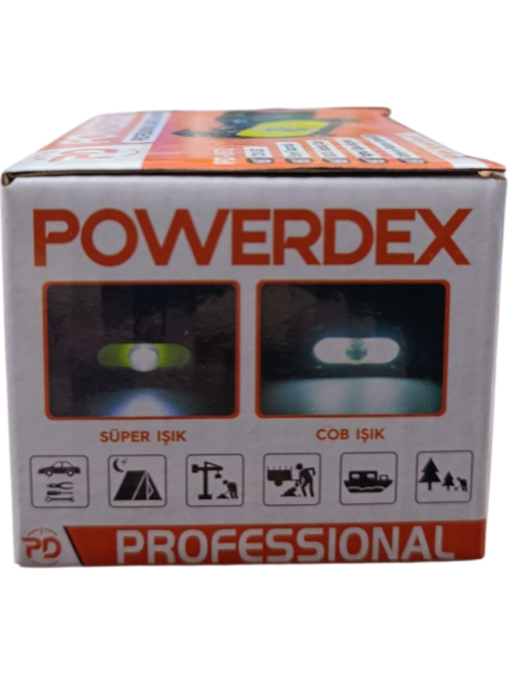 PD-8872 Profesyonel Kafa Lambası | Ön LED + Cob LED – 90° Oynar Başlık – Hafif & Ergonomik – Micro-Usb Şarjlı