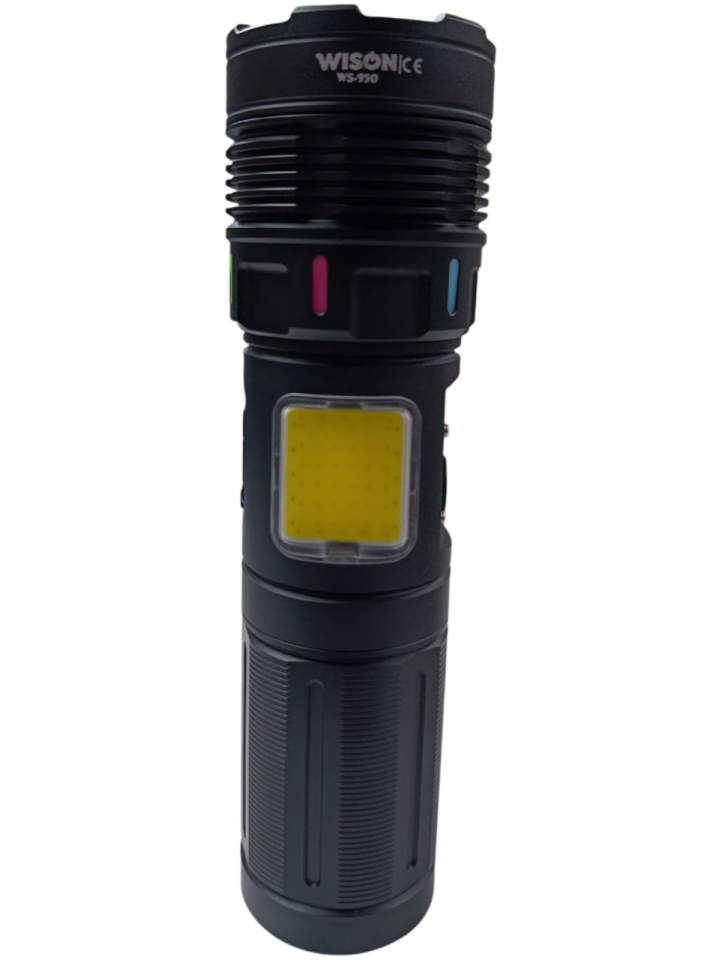 WS-950 Profesyonel El Feneri | 55W – 5500 Lümen – Güçlü Cob Light – Powerbank – Zoomlu – Dijital Göstergeli – Type-C