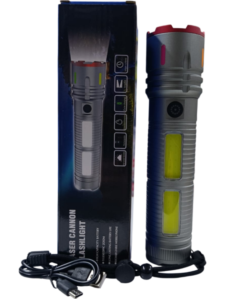 GK-5000 Profesyonel El Feneri | 25W – 2500 Lümen – Güçlü Cob Light – Powerbank Özellikli – Dijital Göstergeli – Zoomlu – Type-C