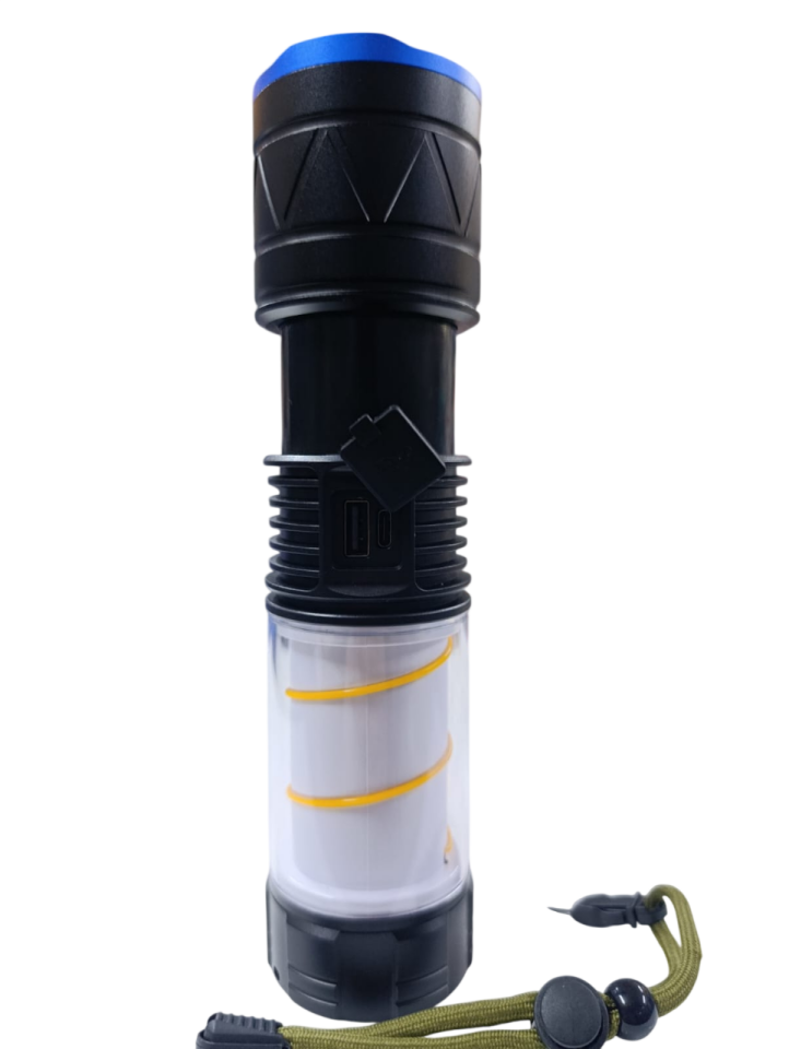 GK-5500 Profesyonel El Feneri | 30W – 3000 Lümen – Çift LED Işık Sistemi – Masa Lambası Kullanımı – Dijital Göstergeli – Powerbank – Type-C