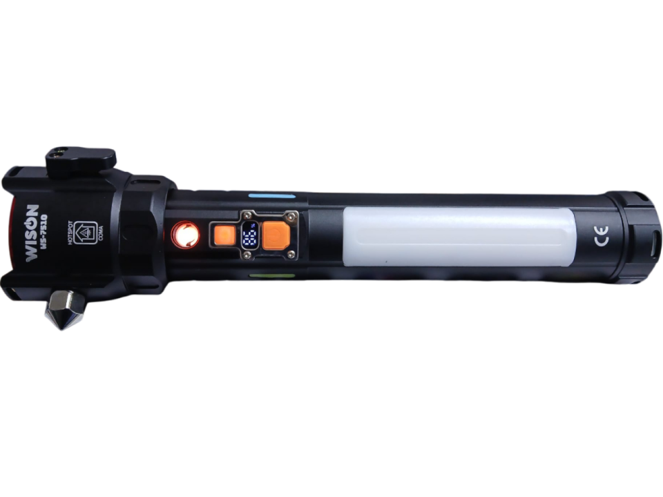 WS-7510 Profesyonel Acil Durum El Feneri | 40W – 4000 Lümen – 10.000 Mah – Cam Kırıcılı, Kemer Kesmeli & Çakmak Özellikli