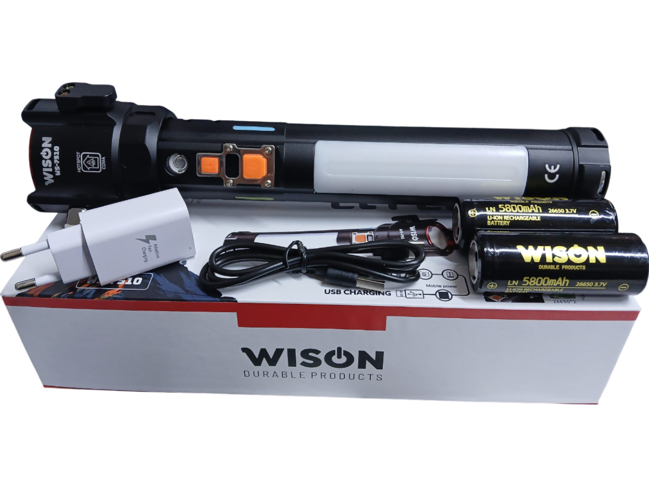 WS-7510 Profesyonel Acil Durum El Feneri | 40W – 4000 Lümen – 10.000 Mah – Cam Kırıcılı, Kemer Kesmeli & Çakmak Özellikli