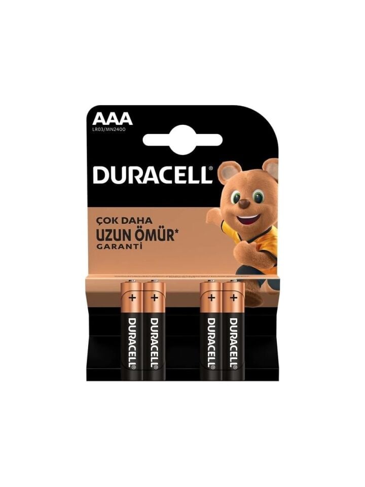 Alkalin AAA İnce Kalem Pil, 1,5 V LR03/MN2400, 4’lü paket