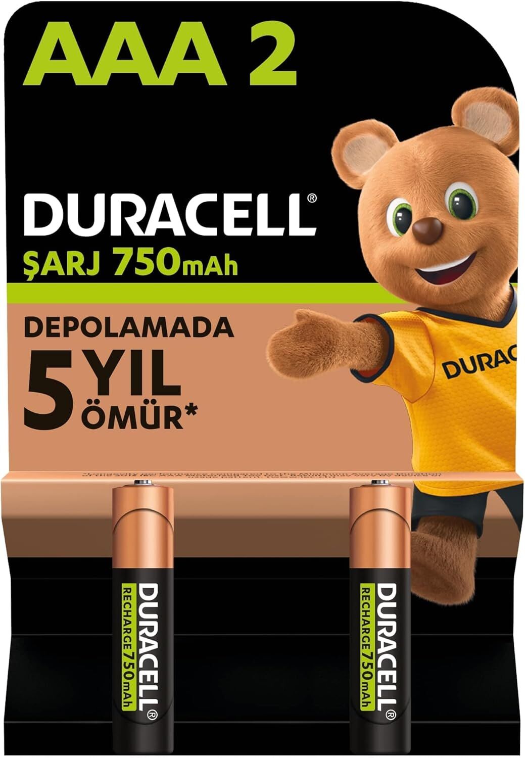 Şarjlı AAA 750 mAh NiMH Pil 2'li Paket