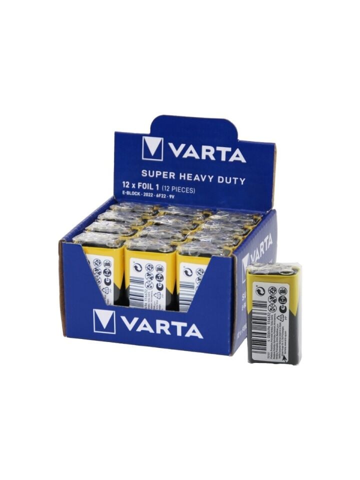 Çinko 9V Super Heavy Duty Pil 12'li Paket