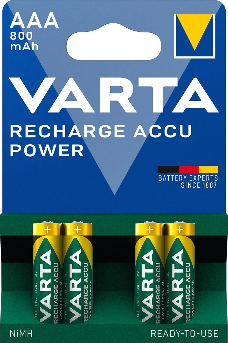 Şarjlı AAA 800 mAh NiMH Pil 4'lü Paket