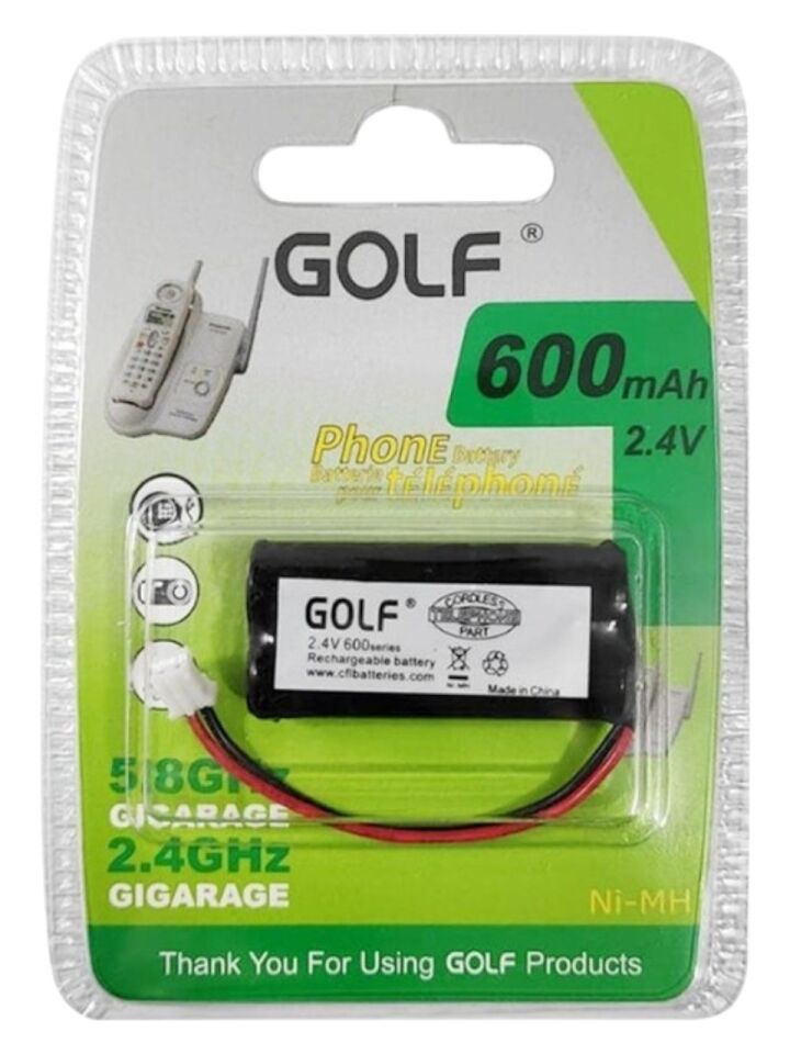 2.4V 600MAH Çift Kablolu 2’li Soket Telsiz Telefon Pili – Siemens Gigaset Uyumlu