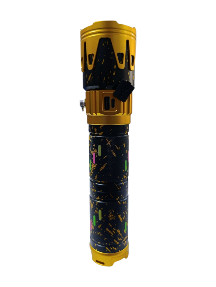 Gold Kama GK-6000 Profesyonel Yakıcı Özellikli El Feneri | 15000 Lümen – 15600 mAh – Çift Batarya – Zoomlu – Metal Kasa – Powerbank – Type-C Şarjlı