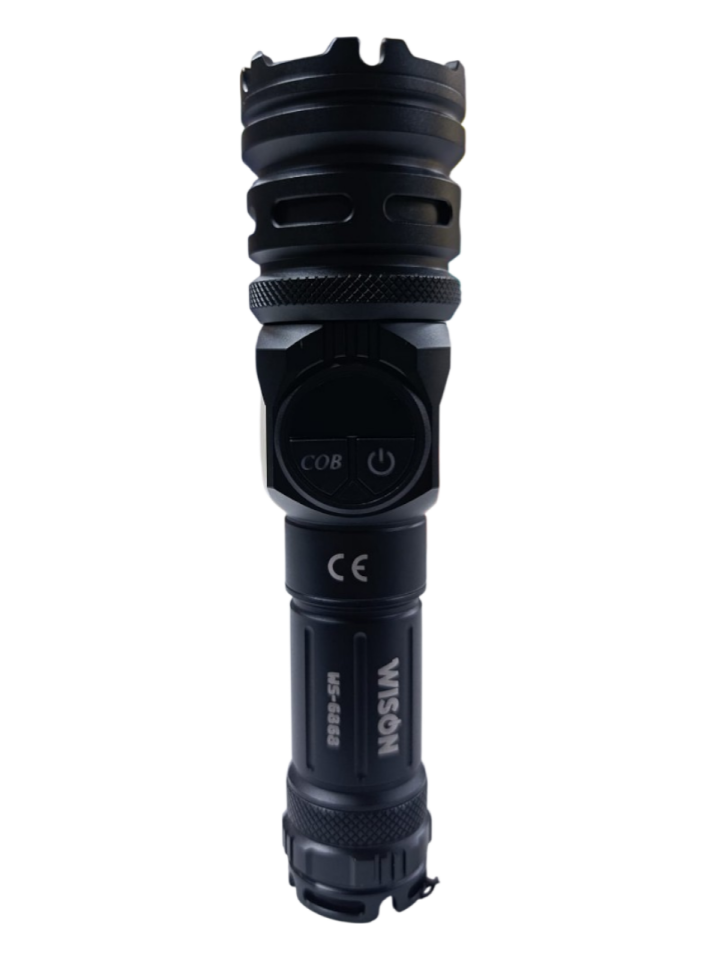 Wison WS-6868 Profesyonel El Feneri | 25W – 2500 Lümen – 5800 Mah – Zoomlu – Güçlü Cob Light – Metal Kasa – Powerbank – Type-C Şarjlı