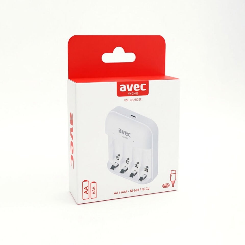 AVEC AV-CH03 USB PİL ŞARJ CİHAZI 4LÜ