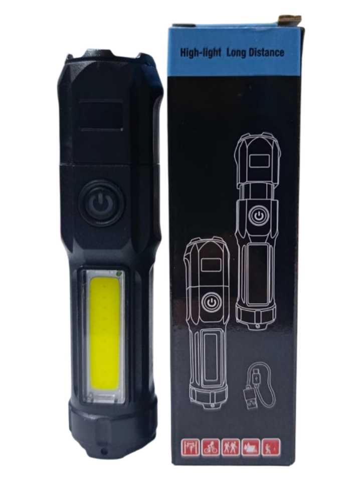 GK-100 Profesyonel El Feneri | 5W – Cob LED – Zoomlu – Ergonomik Tasarım – Micro-Usb Şarjlı