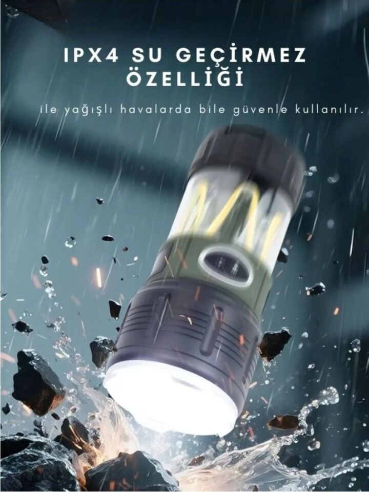 WS-705 Şarjlı Kamp Lambası 10W 1000 Lümen Powerbank Özellikli Çok Modlu LED Fener Type-C Şarjlı
