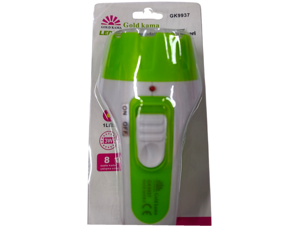 GK-9937 El Feneri | 3W – Ergonomik Tasarım – Pratik Şarj – Hafif ve Taşınabilir