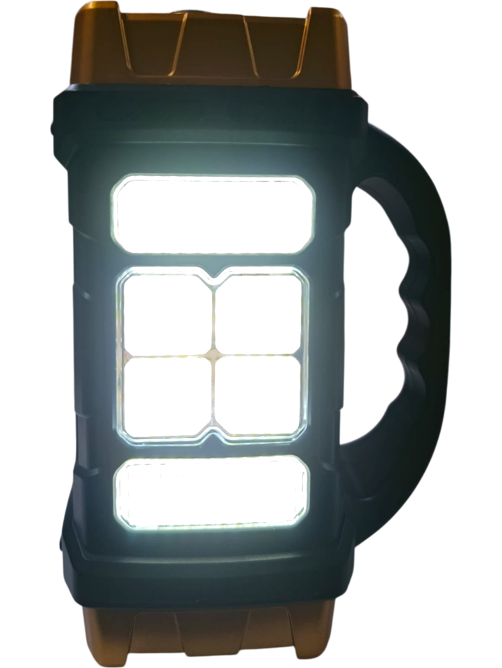 GK-1678 Çok Fonksiyonlu El Feneri & Kamp Lambası | 10W – 1000 Lümen – 2400 mAh – Solar – Powerbank Özellikli