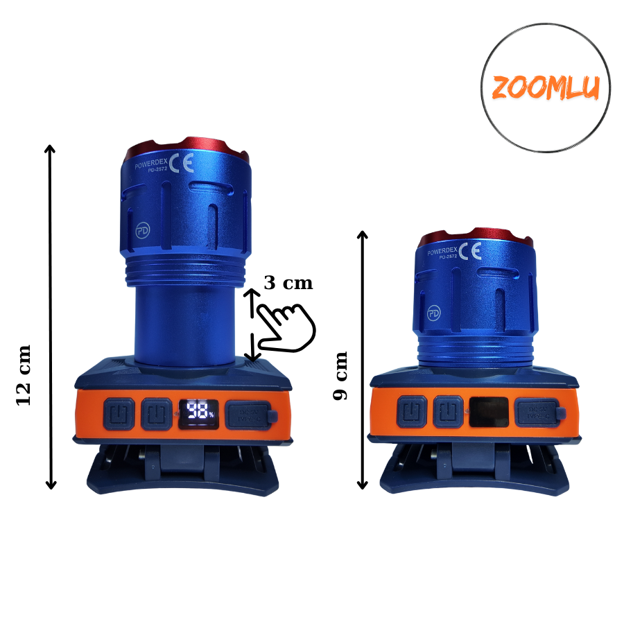Powerdex PD-2572 Profesyonel Kafa Lambası - 4000 Lümen 60W Hareket Sensörlü & Type-C Şarjlı