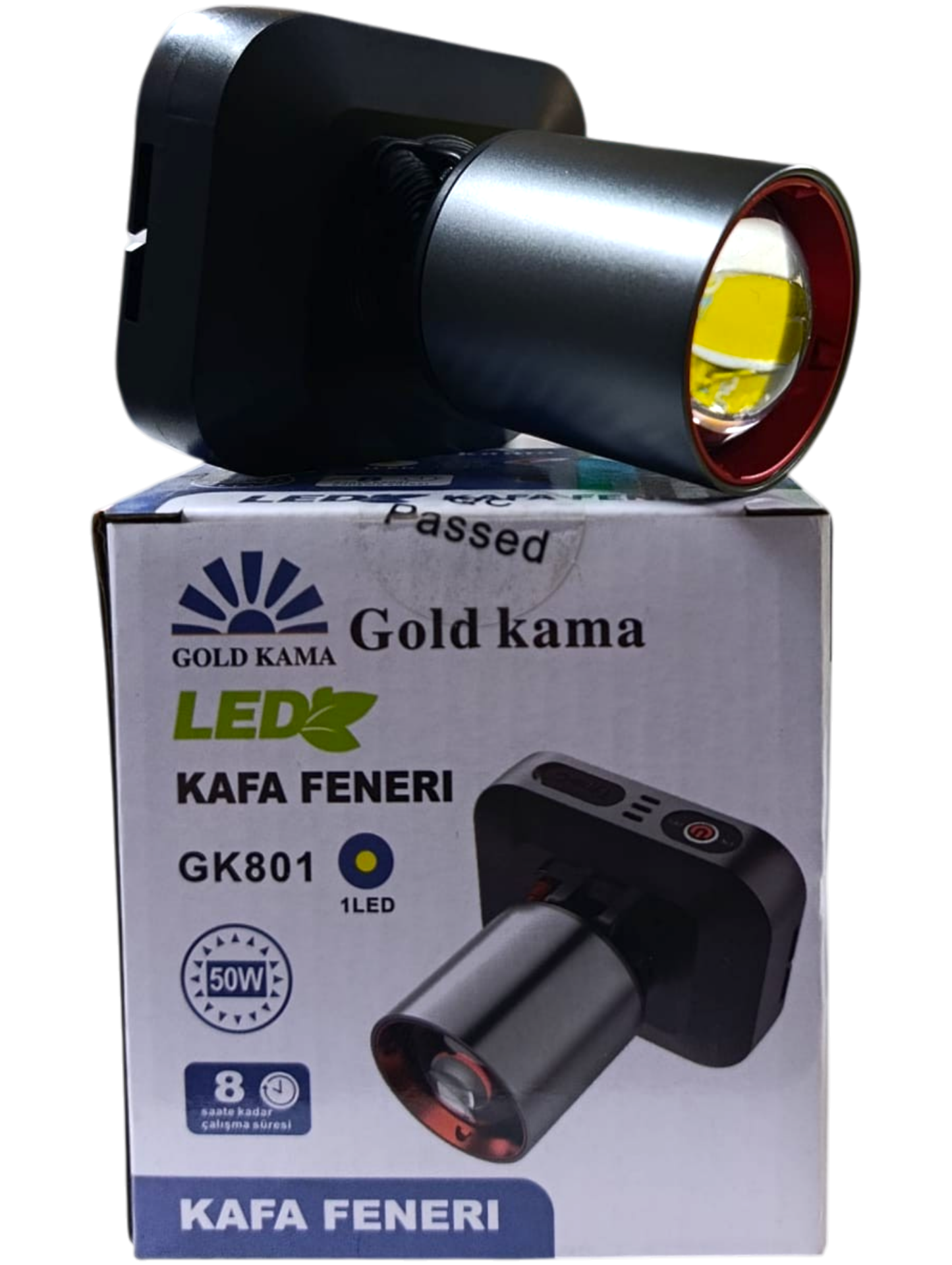 GK-801 Profesyonel Kafa Lambası | 50W – 5000 Lümen – 5200 mAh – Zoomlu – Type-C Şarjlı
