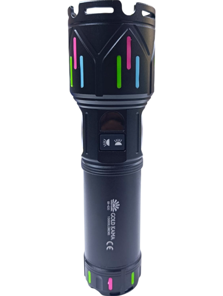 Gold Kama GK-G30 Profesyonel El Feneri | 150W – 15000 Lümen – 32000 mAh – Zoomlu – Çift COB LED – Powerbank Özellikli – Type-C Şarj