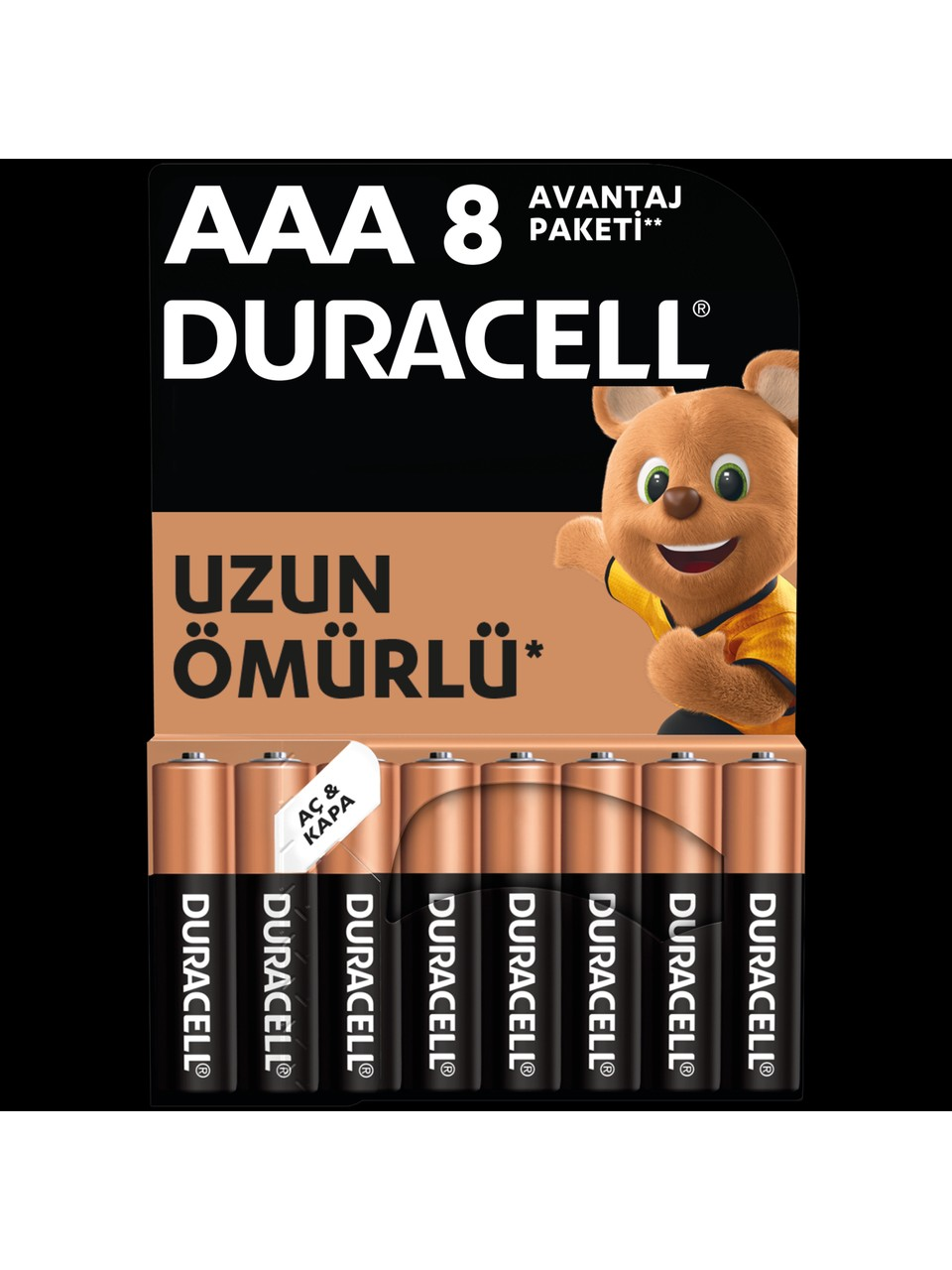 Alkalin AAA İnce Kalem Pil, 1,5V LR03/MN2400 8'li Paket