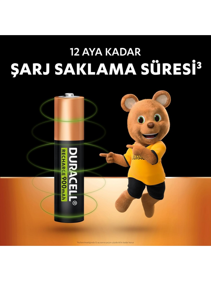 Şarjlı AAA 900 mAh NiMH Pil 2'li Paket