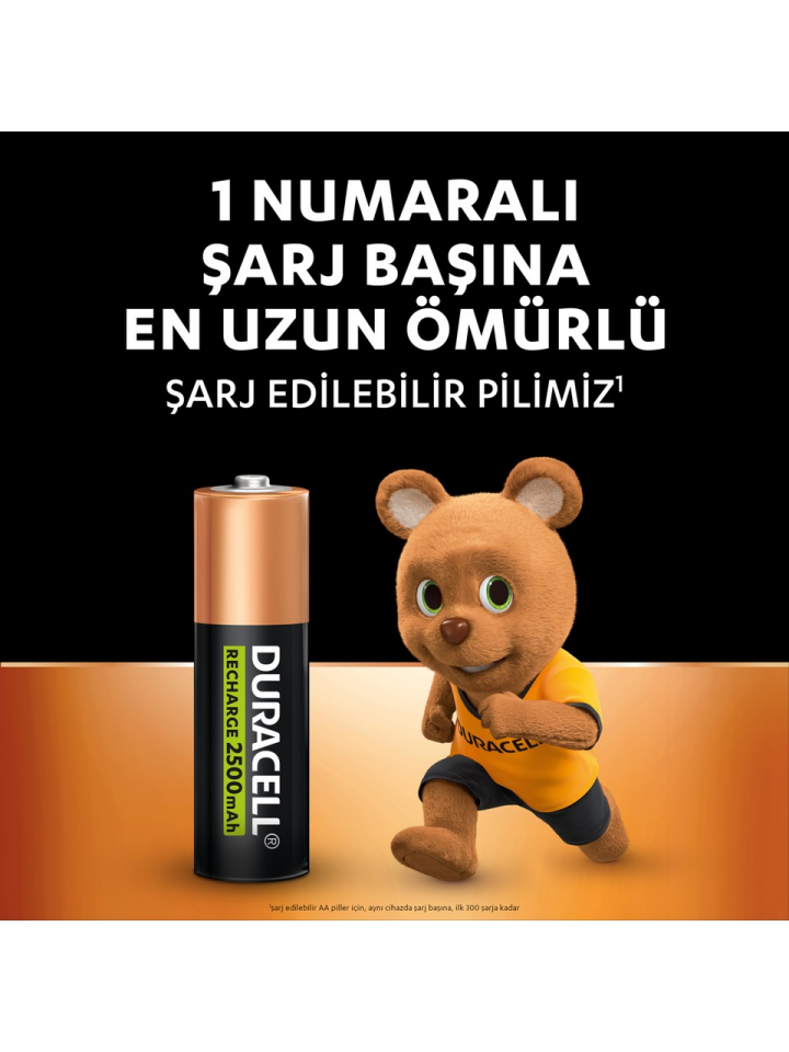 Şarjlı AA 2500 mAh NiMH Pil 4'lü Paket