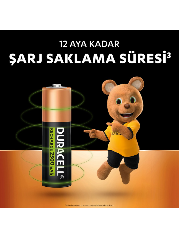 Şarjlı AA 2500 mAh NiMH Pil 4'lü Paket