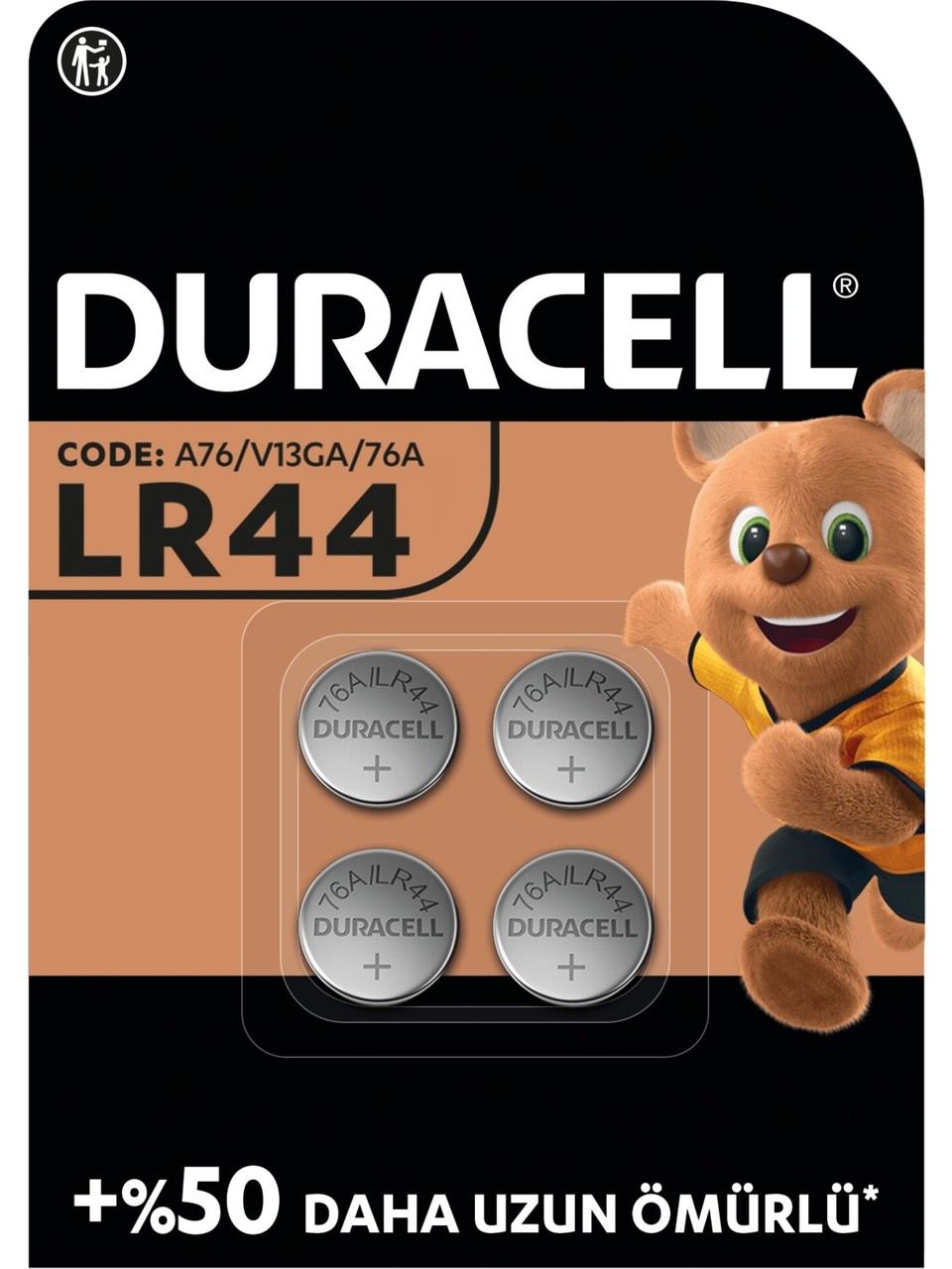 LR44 Alkalin Düğme Pil 1,5V (76A / A76 / V13GA) 4'lü Paket