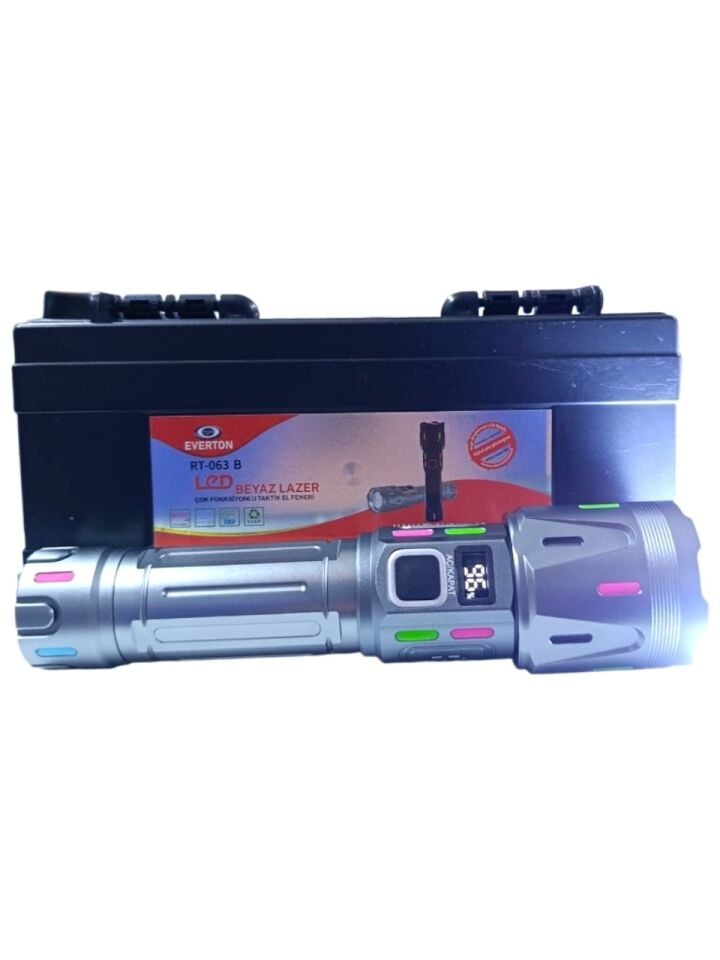 RT-063 B Profesyonel El Feneri | 60W – 6000 Lümen – 9000 mAh – Zoomlu – Type-C Şarjlı