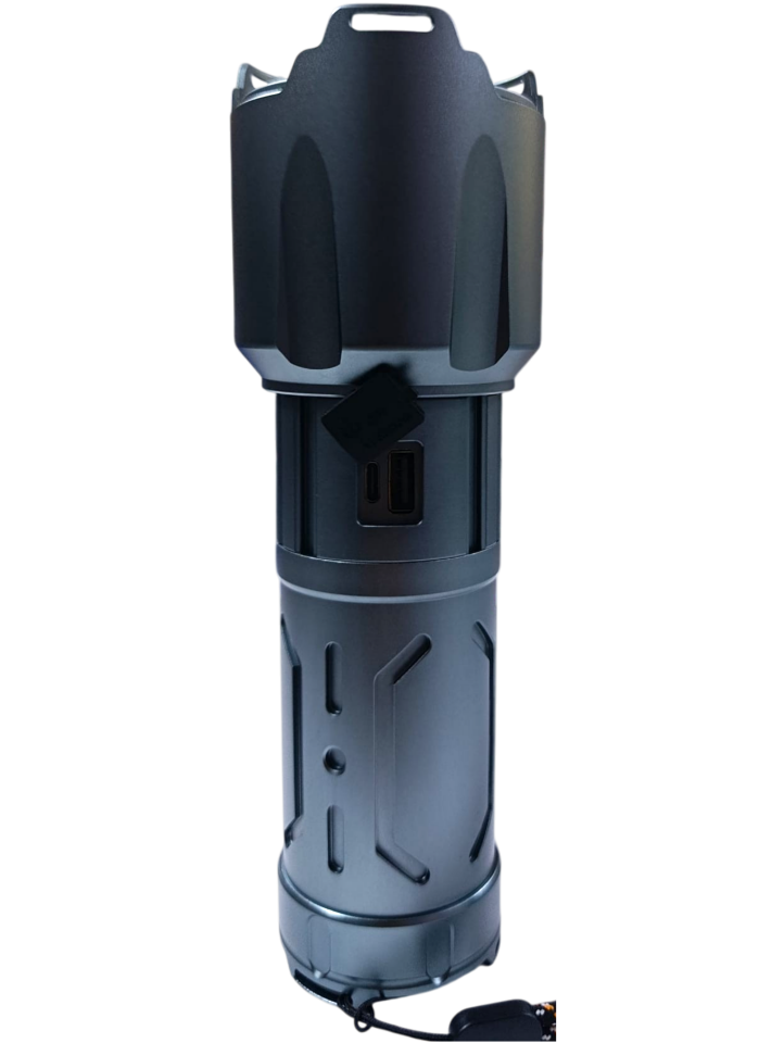 Gold Police GP-293 Profesyonel El Feneri | 250W – 25.000 Lümen – 35.600 mAh – Zoomlu – Type-C Hızlı Şarj – Powerbank Özellikli