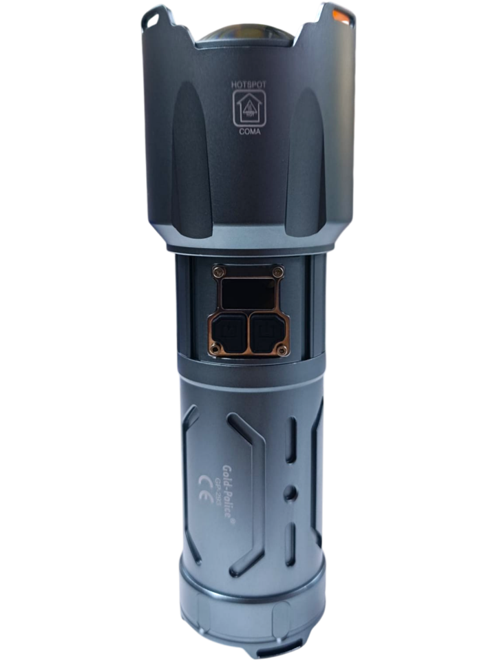Gold Police GP-293 Profesyonel El Feneri | 250W – 25.000 Lümen – 35.600 mAh – Zoomlu – Type-C Hızlı Şarj – Powerbank Özellikli