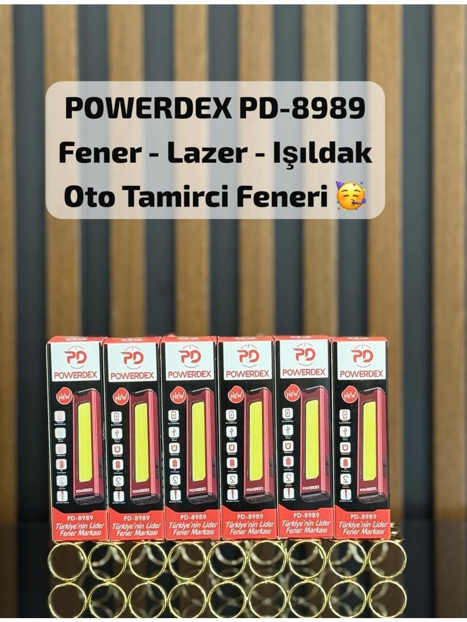 PD-8989 Şarjlı LED El Feneri Lazer Işıldak Oto Tamirci Kamp Çalışma Lambası