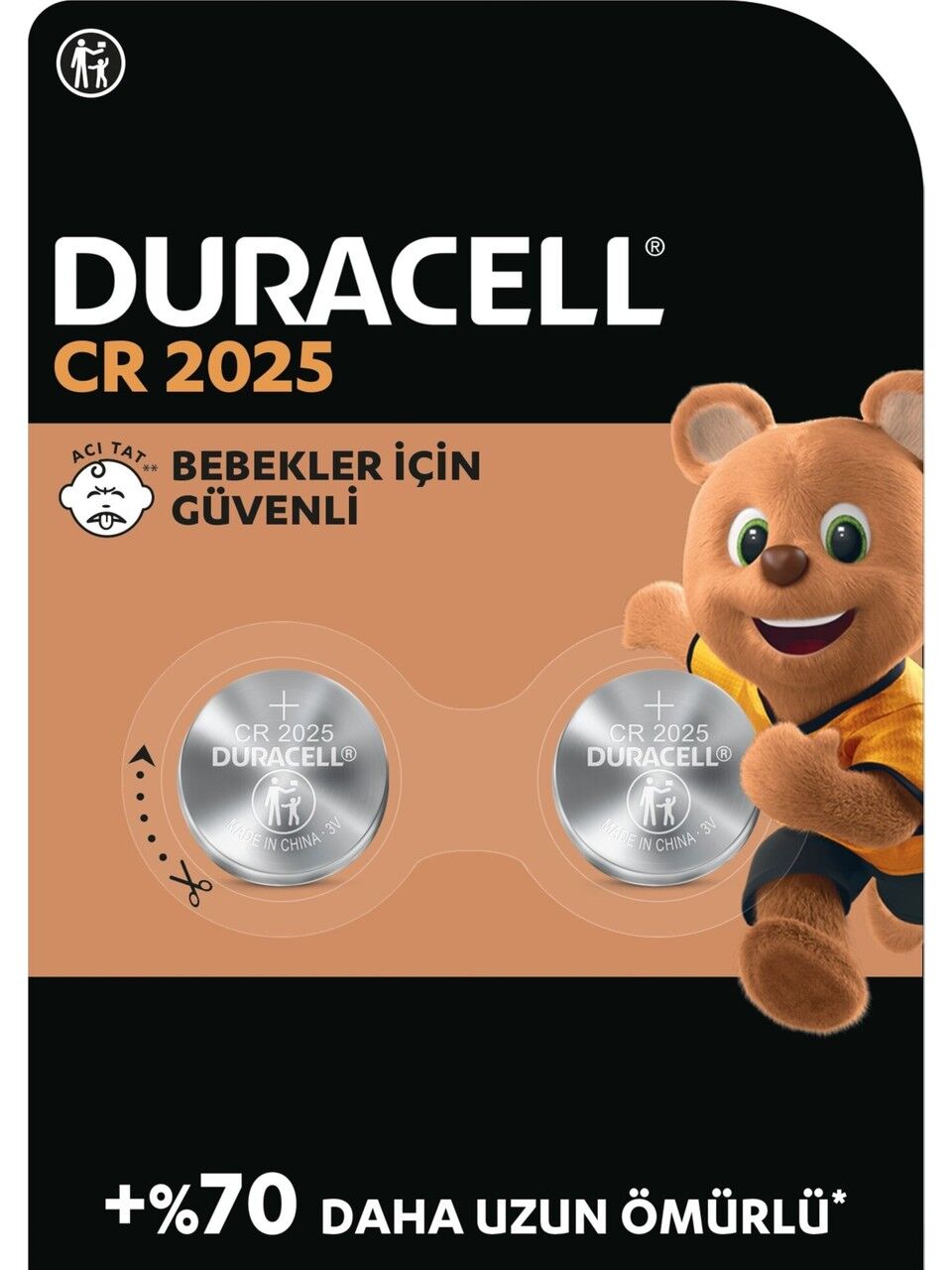 Duracell CR2025 Düğme Pil 3V 2'li Paket