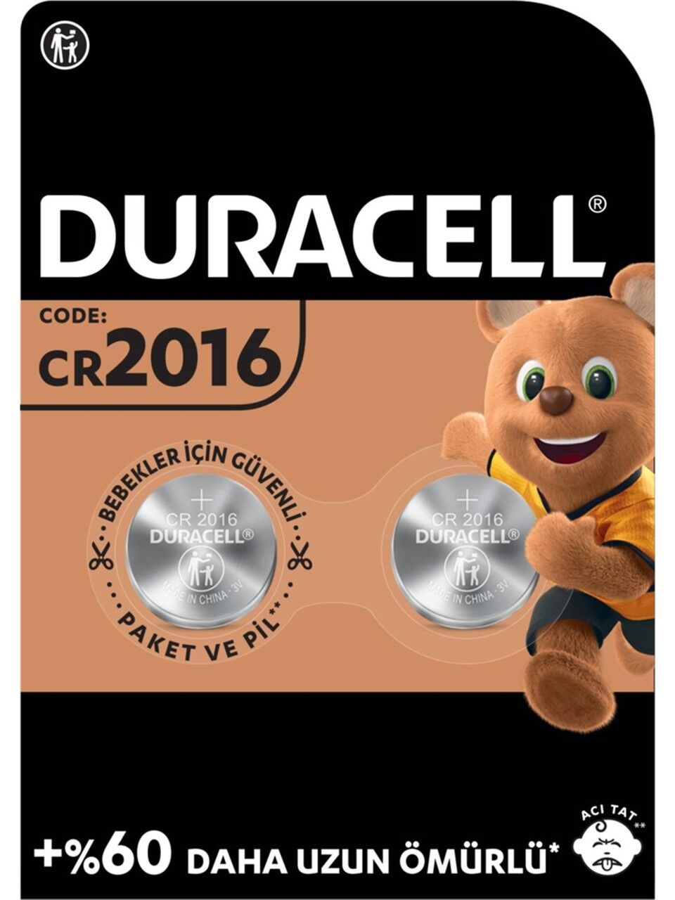 CR2016 Düğme Pil 3V 2'li Paket