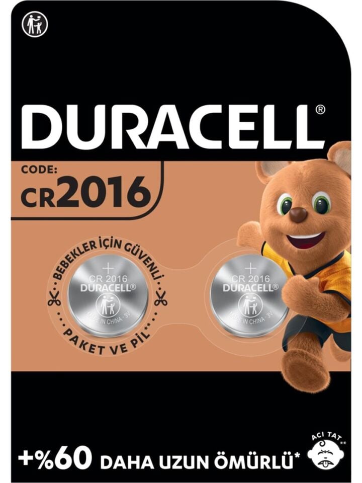 CR2016 Düğme Pil 3V 2'li Paket